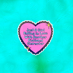 Falling In Love With Another Fictional Character - Bookish Vinyl Sticker