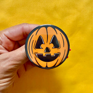 Retro Jack O'Lantern Pumpkin Button