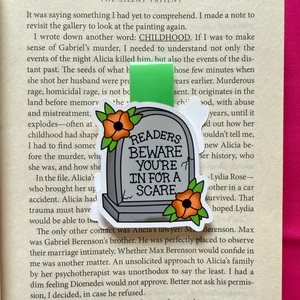 Readers Beware Tombstone Magnetic Bookmark