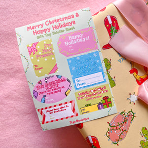 Merry Christmas, Happy Holidays - Holiday Gift Tag Sticker Sheets