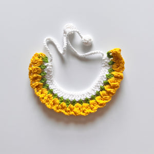 Dog or Cat Yellow Floral Crochet Collar