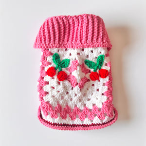 Dog or Cat Cherry Crochet Sweater