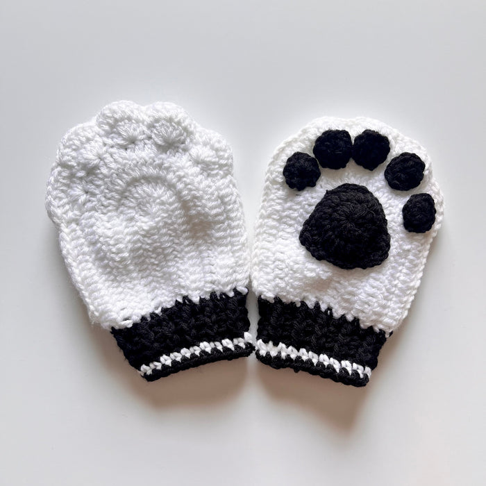 Panda Bear Crochet Fingerless Glove