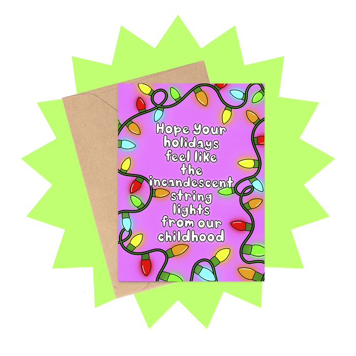 Nostalgic Incandescent Lights Christmas Card