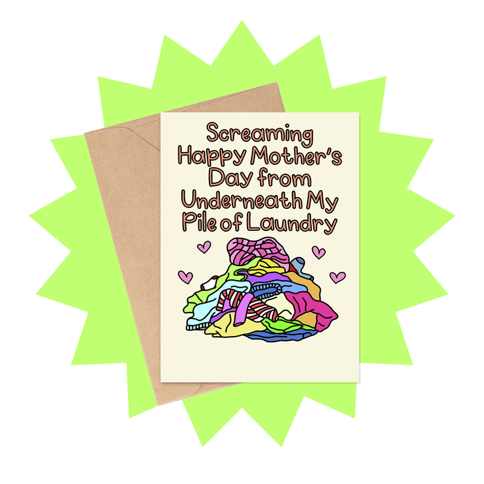Pile of Laundry Card - Funny Mother's Day Card