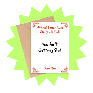 Adult Letter From Santa Christmas Card