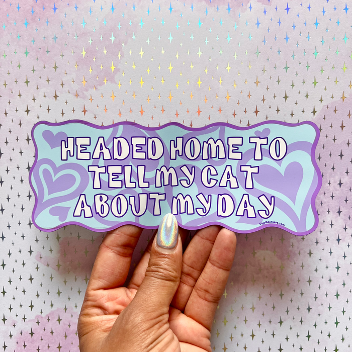 Tell My Cat Magnetic Bumper Sticker