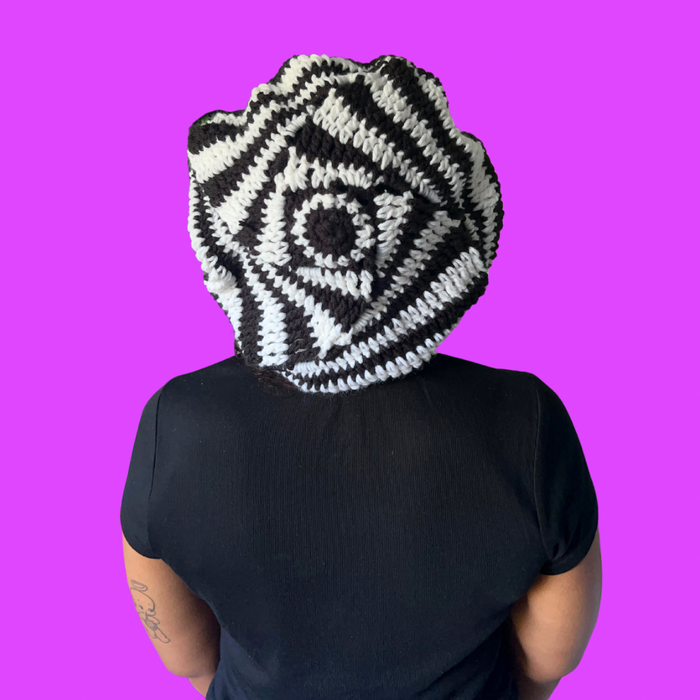 Black and White Swirl Beret