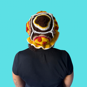 XL Pizza Yellow Crochet Bucket Hat