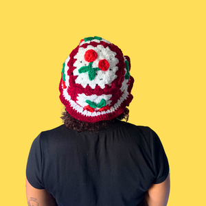 Classic Cherry Crochet Bucket Hat