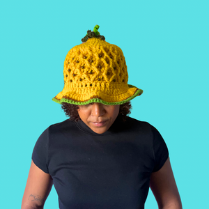 Pineapple Crochet Bucket Hat