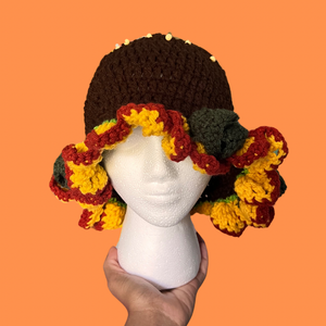 Sunflower Full Crochet Bucket Hat