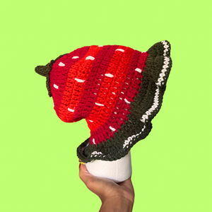 XL Strawberry Crochet Bucket Hat