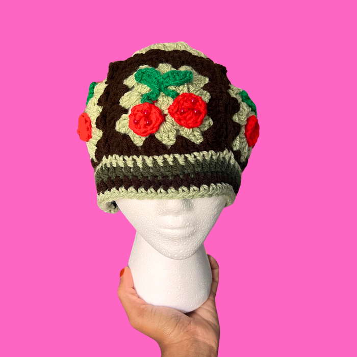 Mint Chocolate Cherry Skull Cap Beanie