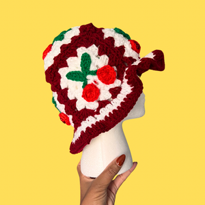 Classic Cherry Crochet Bucket Hat