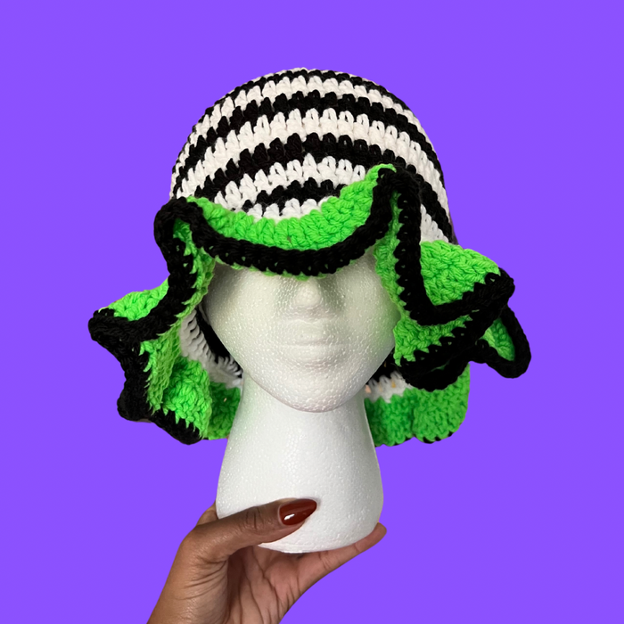 Beetlejuice Striped Bucket Hat