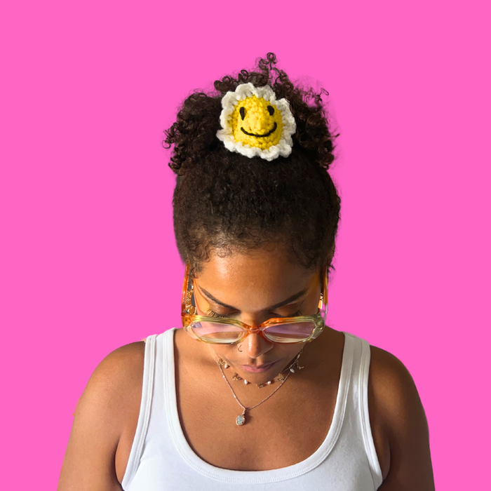 Classic Smiley Crochet Hair Tie