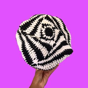 Black and White Swirl Beret