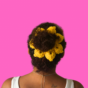 Sunflower Crochet Scrunchie