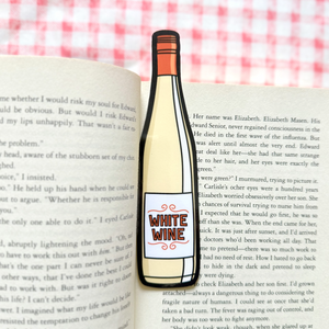 White Wine Die Cut Bookmark