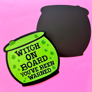 Witch on Board Magnetic Bumper Sticker