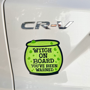 Witch on Board Magnetic Bumper Sticker