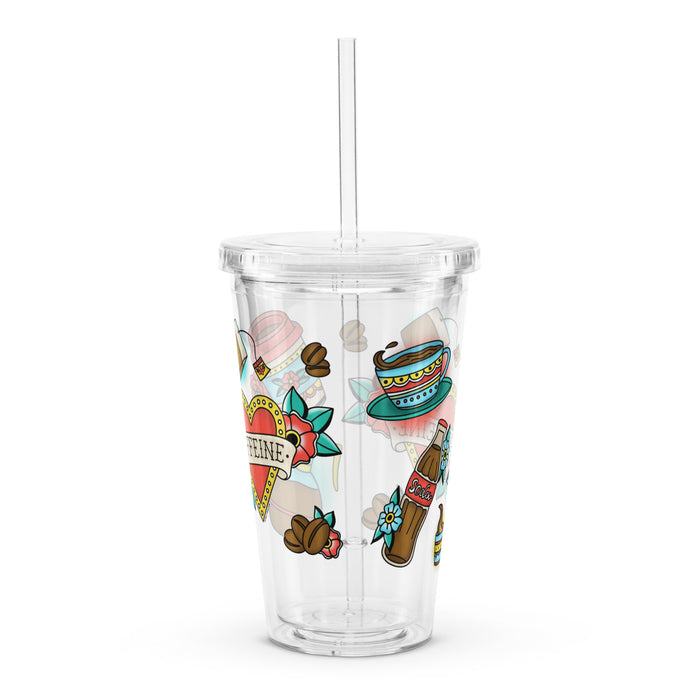 American Traditional Caffeine Clear Plastic Tumbler