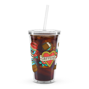 American Traditional Caffeine Clear Plastic Tumbler