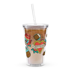 American Traditional Caffeine Clear Plastic Tumbler