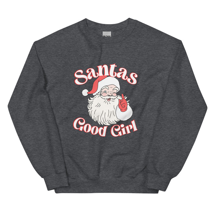 Santas Good Girl Sweatshirt (White)