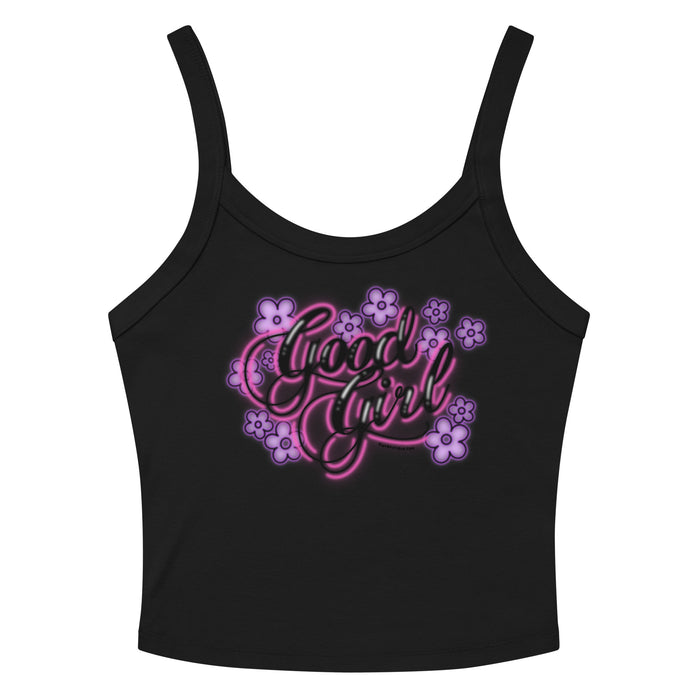 Good Girl Airbrushed Micro-Rib Tank Top