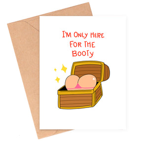 Here for Booty Valentine's Day Card