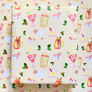 Holiday Cocktails Wrapping Paper