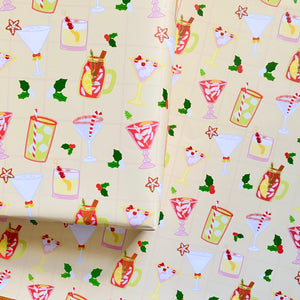 Holiday Cocktails Wrapping Paper