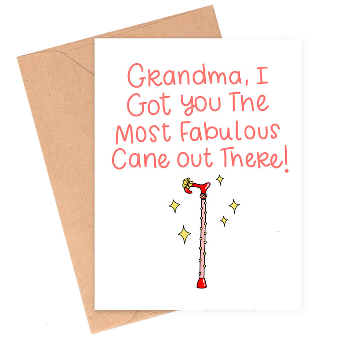 Fabulous Cane Grandma Card