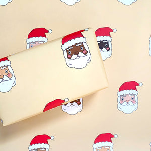 Diverse Santa Wrapping Paper