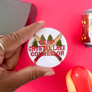 Camp Crystal Lake Counselor Button