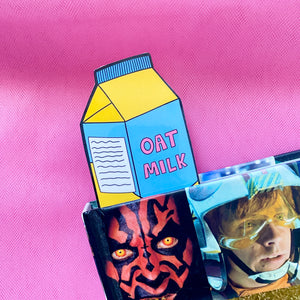 Oat Milk Die Cut Bookmark