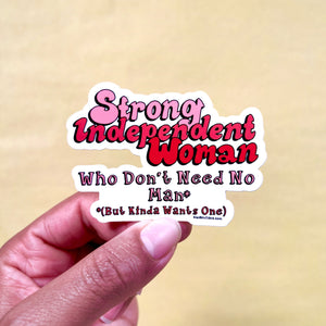 Strong Independent Woman Vinyl Sticker