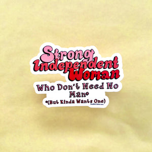 Strong Independent Woman Vinyl Sticker