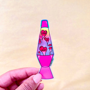 Lover At Heart Lamp Holographic Vinyl Sticker