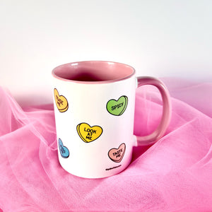Spicy Candy Hearts Ceramic Mug