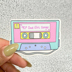 90s Sad Girl Cassette Vinyl Sticker