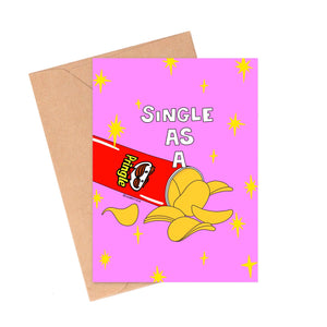 Single As A Pringle Galentine's Day Card