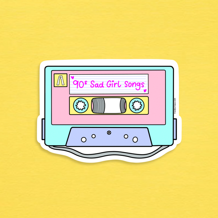 90s Sad Girl Cassette Vinyl Sticker