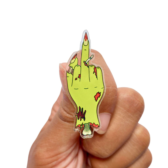 Zombie Middle Finger Acrylic Pin