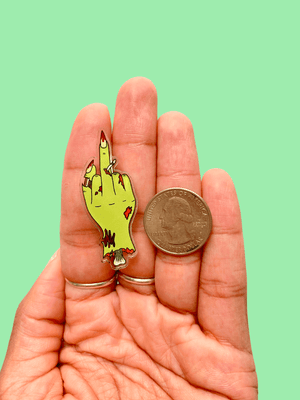 Zombie Middle Finger Acrylic Pin